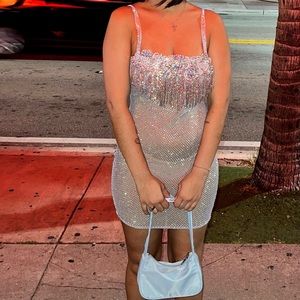 Beautiful, diamond dress perfect for special events.